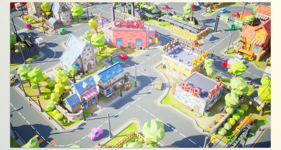 Low Poly Town - A variety of props to choose from