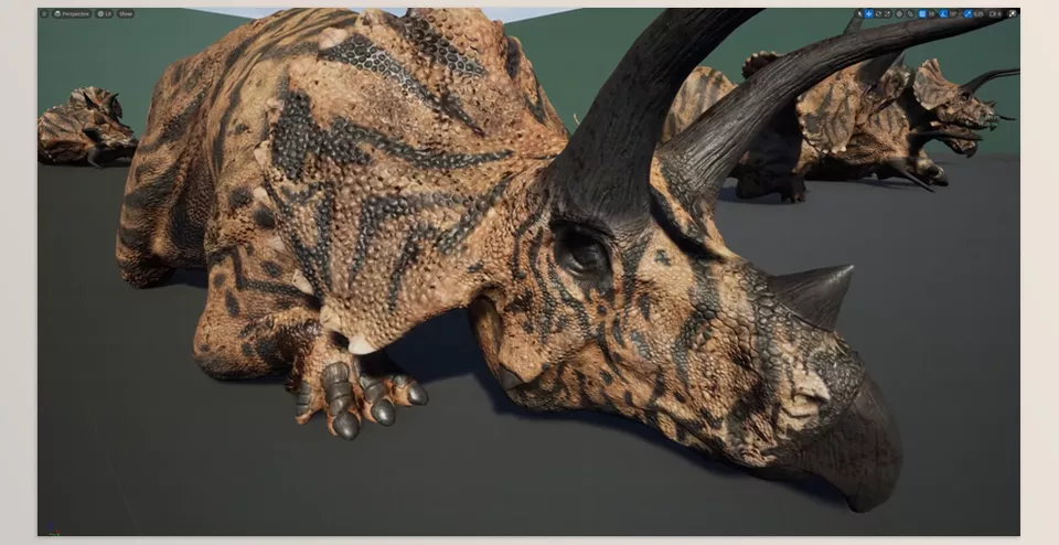 Unreal Engine - Triceratops - Extensive Animation Library