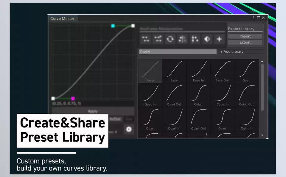 Curve Master - Design and share a custom library of animation curves.