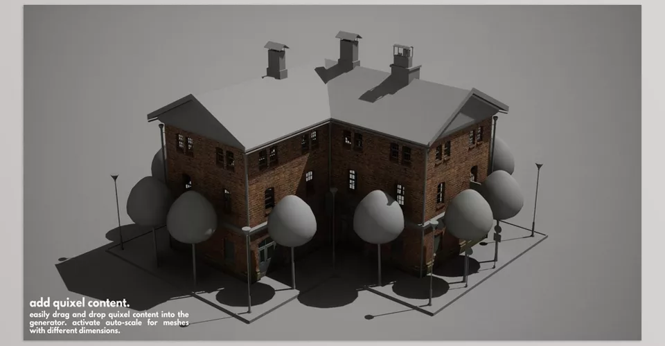 Building Generator - An intuitive spline system that automatically adapts to the terrain.