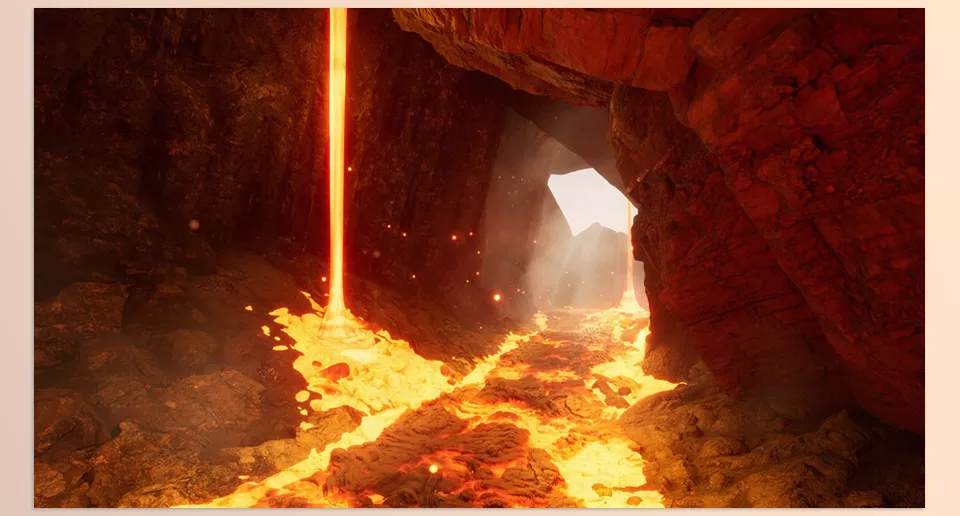 Lava Shader - Realistic glowing effect around mesh edges.