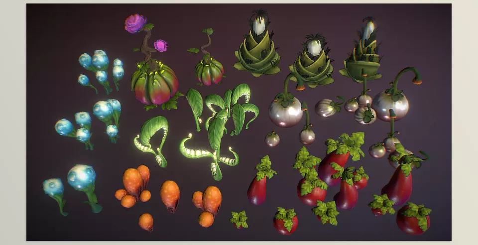 Unreal Engine - Fantasy plants - You can find a variety of plants of the most amazing shapes and colors.