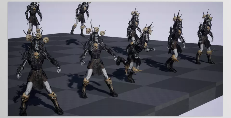 Super pack of skeletons - Assembling skeleton models from different assets.