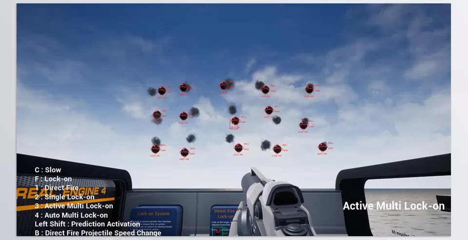 Advanced Lock on System - Tracking System displays targets with markers.