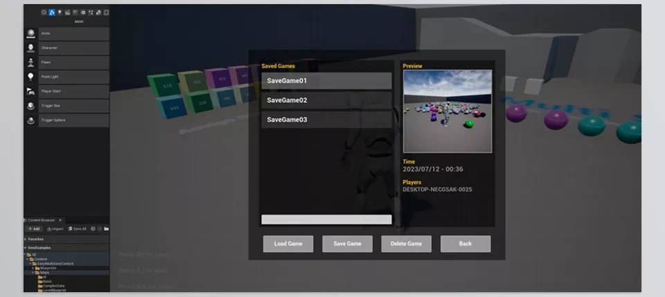 Easy Multi Save - Save and load Level Actors, Blueprints, Player data, Inventory, and more.