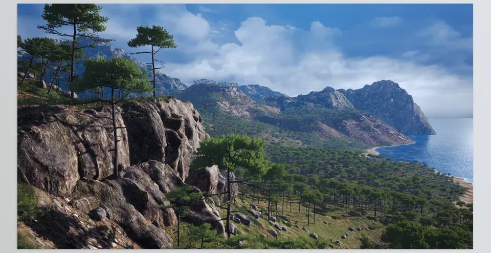 Mediterranean Coast - Landscape paint tools for easy forest population.