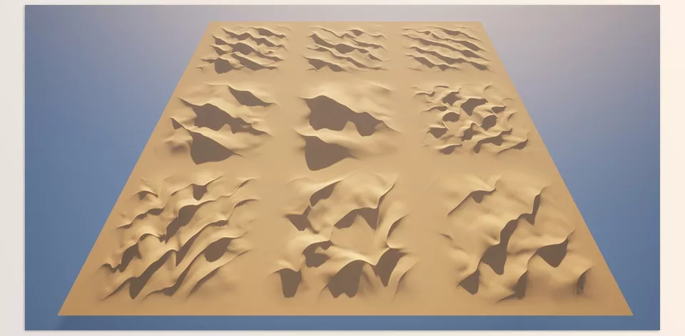 Nanite Sand Dunes - Static meshes to form interesting backgrounds for your games and films.