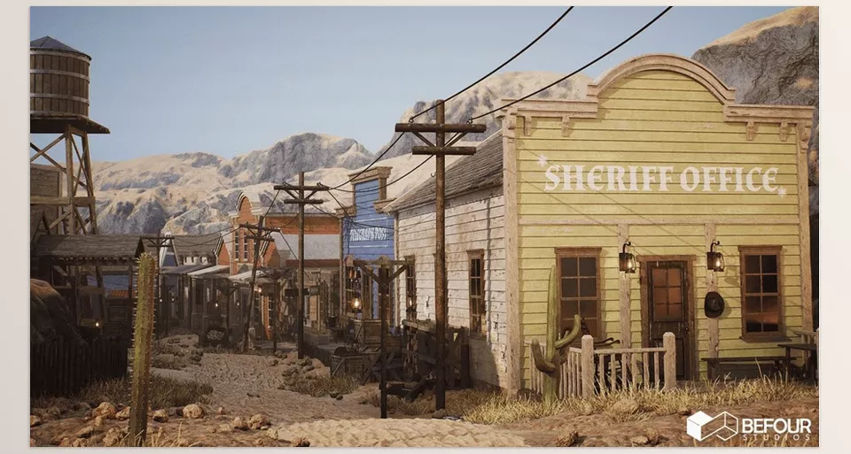 Western Desert Town w/ Construction Tool