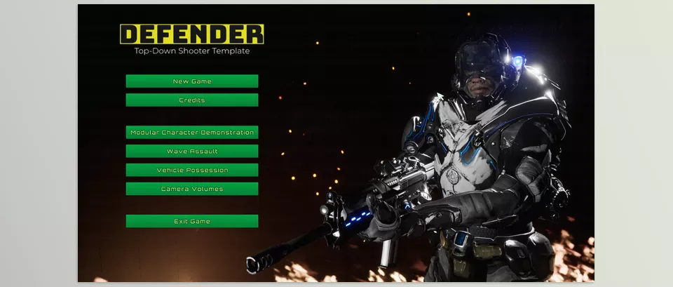 Unreal Engine – Defender Top Down Shooter v2 Download for UE (4.27, 5.0-5.4)