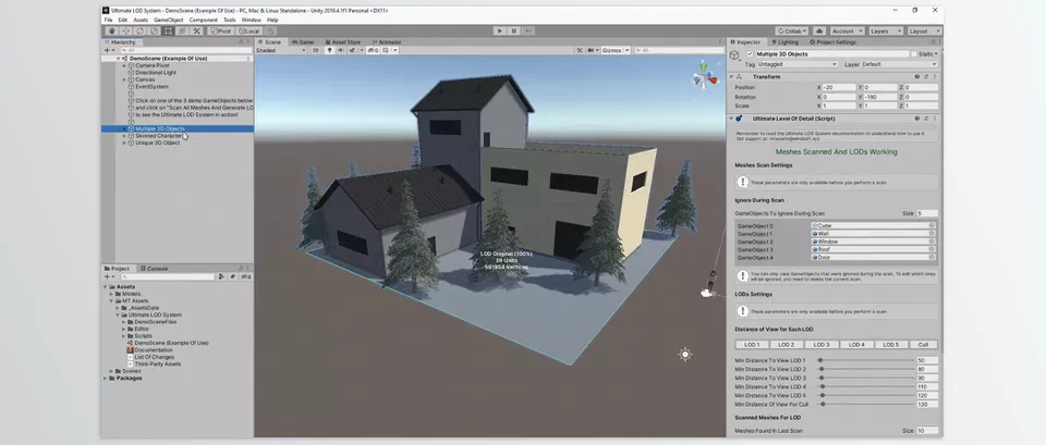 Unity Assets – Ultimate LOD System MT Download v3.4.4 (Automatic LOD Generator, Mesh Simplifier and More)