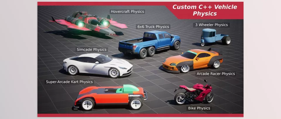 Unreal Engine – R-Tune Vehicle Physics: Vehicle System for Games & Animation Download v2.0 for UE (5.0-5.6)