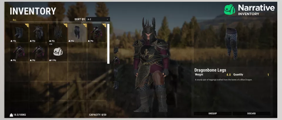 Unreal Engine – Narrative Inventory Download v1.6 for UE (5.4) – Inventory and Equipment System