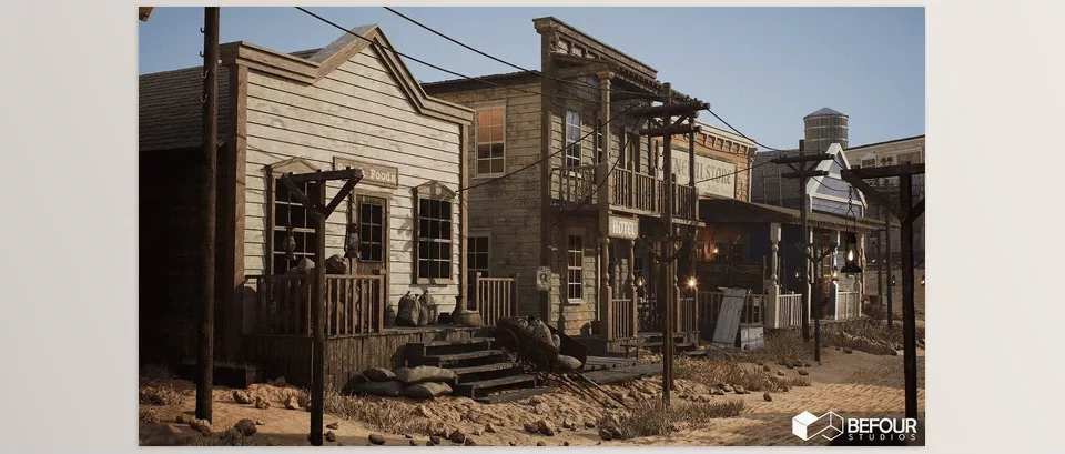 Unreal Engine – Western Desert Town w/ Construction Tool Download for UE (5.5)